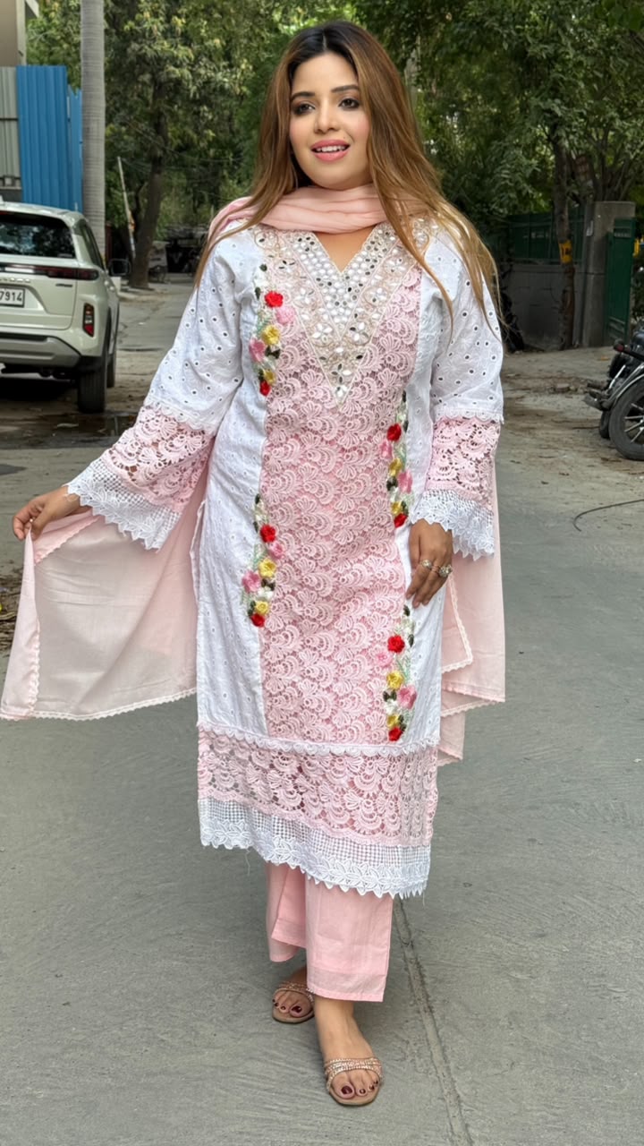 Madhavi Pakistani Suit Set- Pink