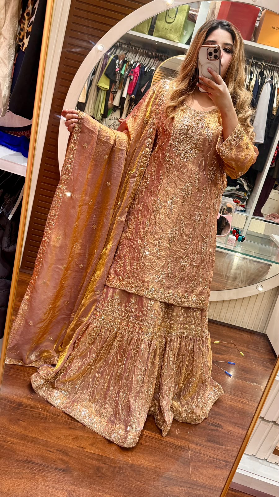 Zarmeera Lehenga Set- Lavender, Red, Gold
