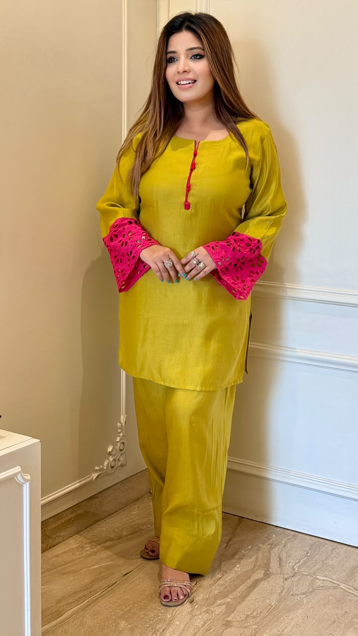 Suhana Cotton Farshi Salwar Set- Yellow