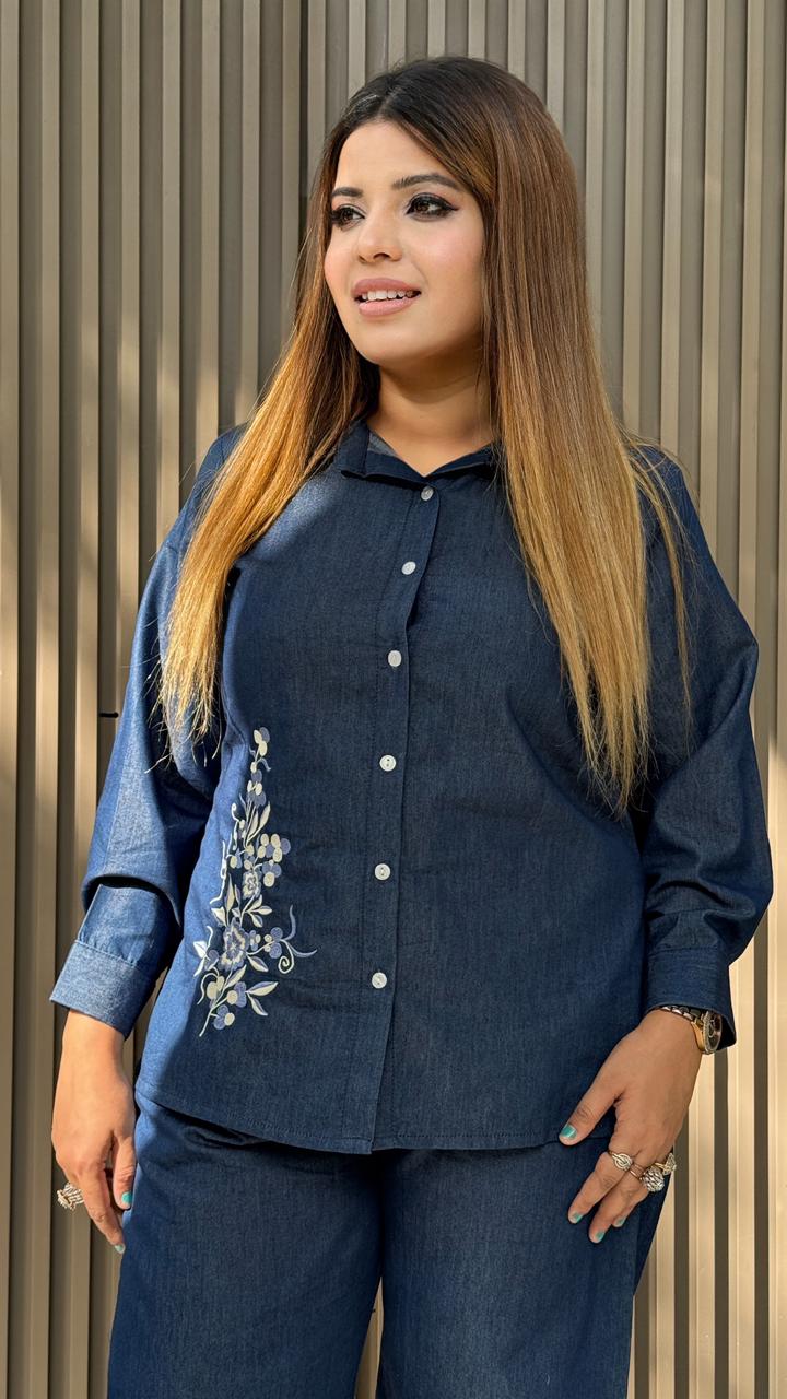 Mahika Denim Cordset- Navy