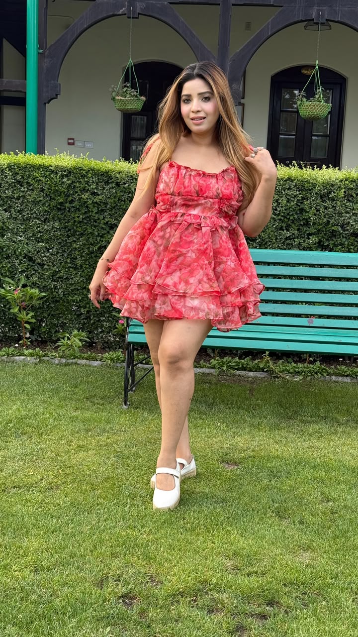 Medha Organza Dress- Pink
