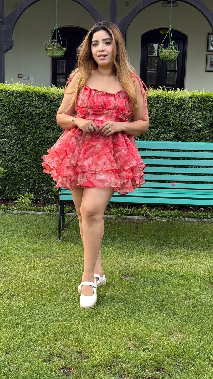 Medha Organza Dress- Pink