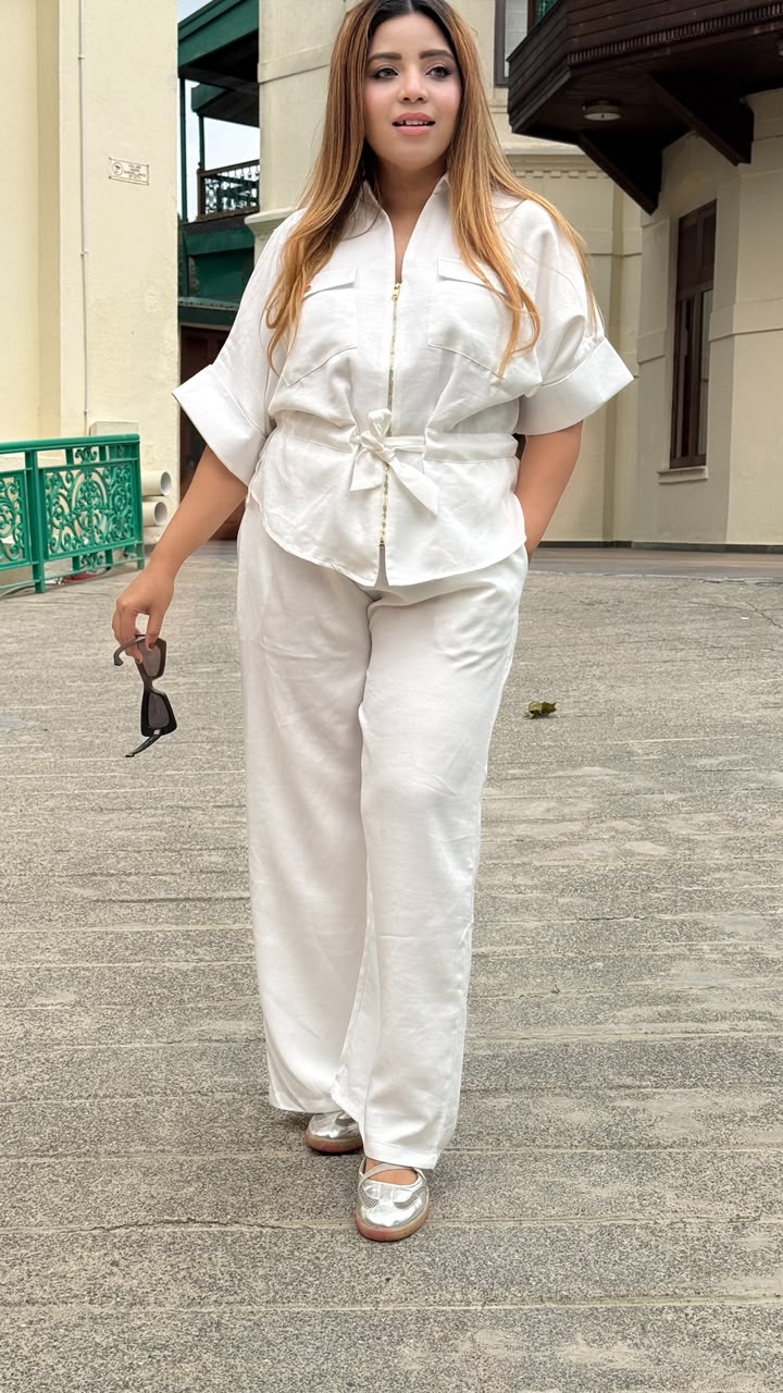 Janhavi Cotton Cordset- White