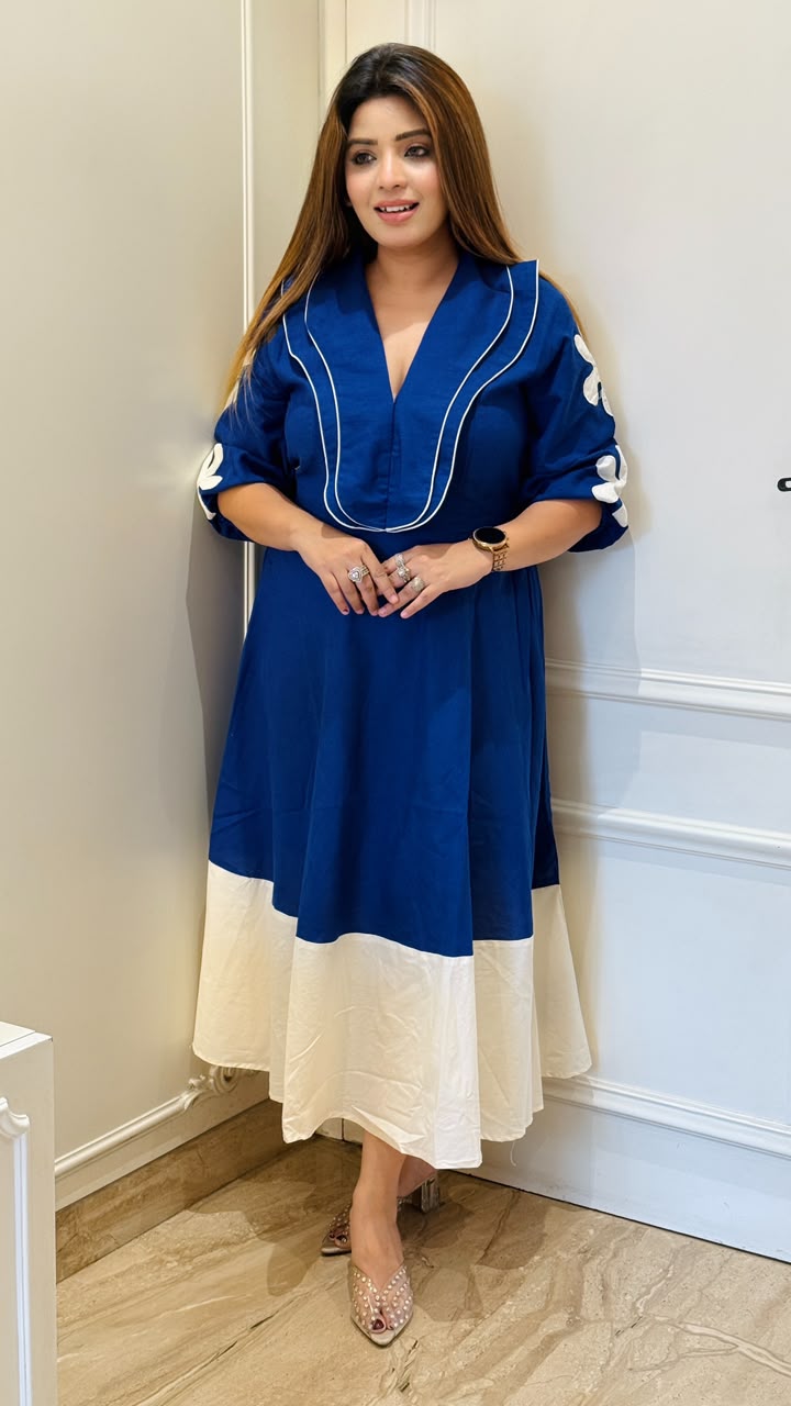 Ojasvi Cotton Dress- Pink, Blue