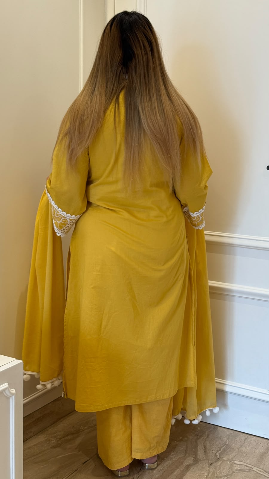 Shivani Cotton Pakistani Suit Set- Yellow