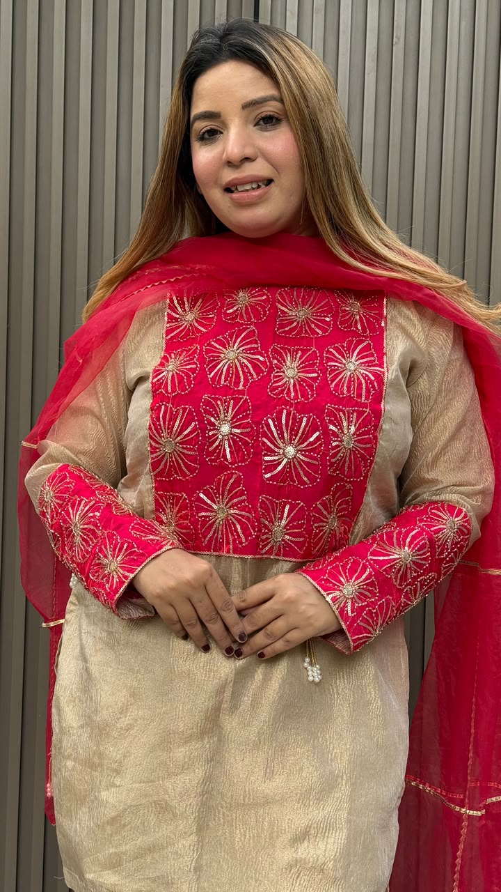 Natasha Print Suit Set- Beige