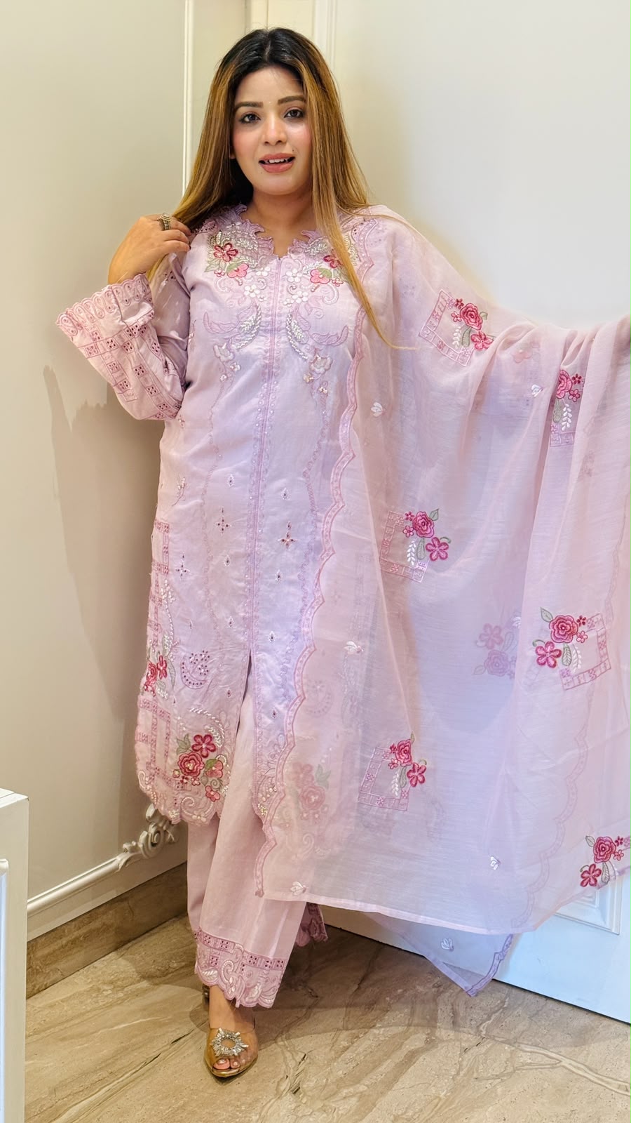 Sejal Pakistani Suit Set- Brown, Pink