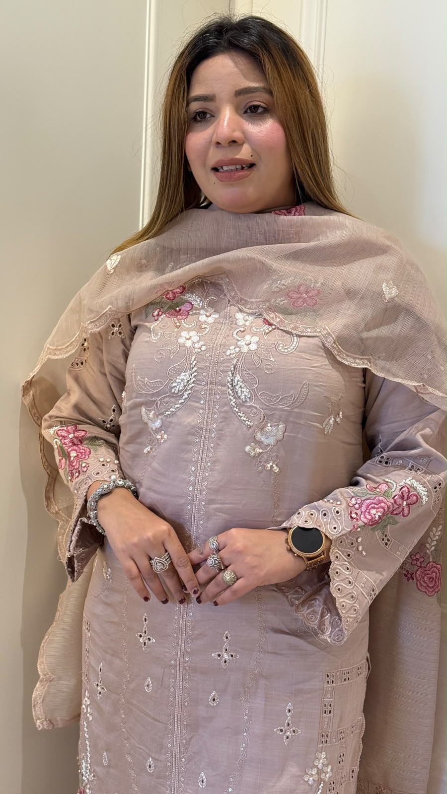 Sejal Pakistani Suit Set- Brown, Pink
