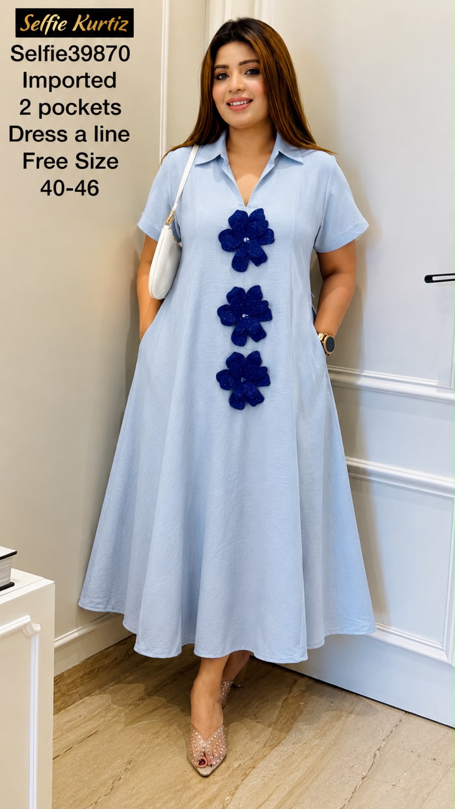 Anamika A-Line Dress- Blue, Green, Brown