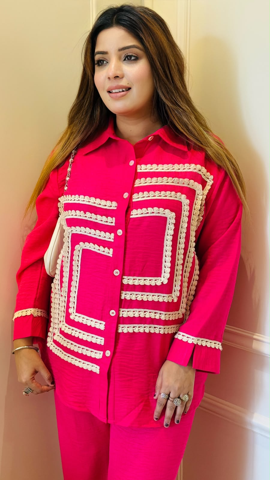 Akansha Cotton cordset- Pink