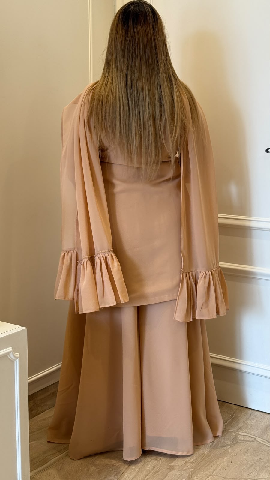 Gungun Georgette Suit Set- Beige