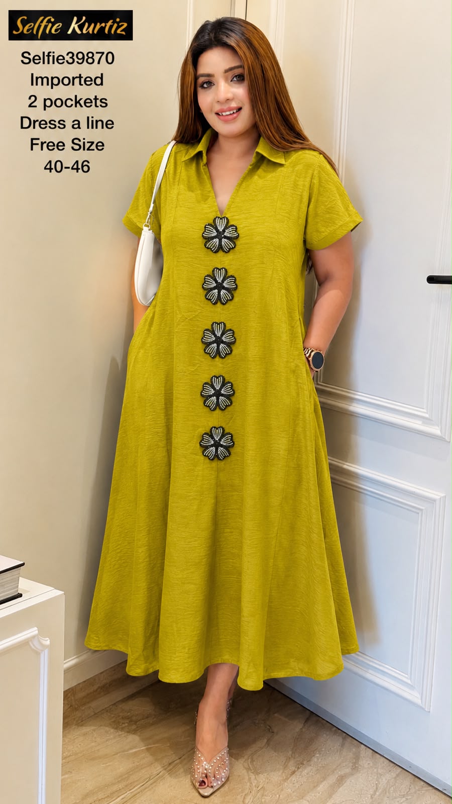 Manju Kali Dress- Yellow Black, Yellow Grey
