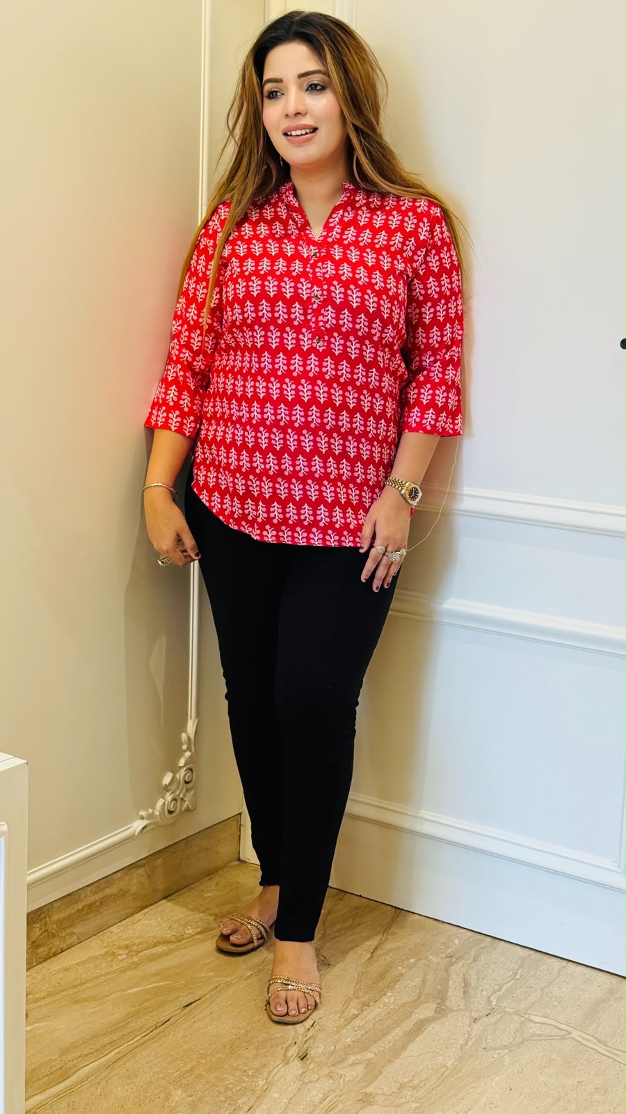 Sanchita Tunic Top- Black, Pink, White