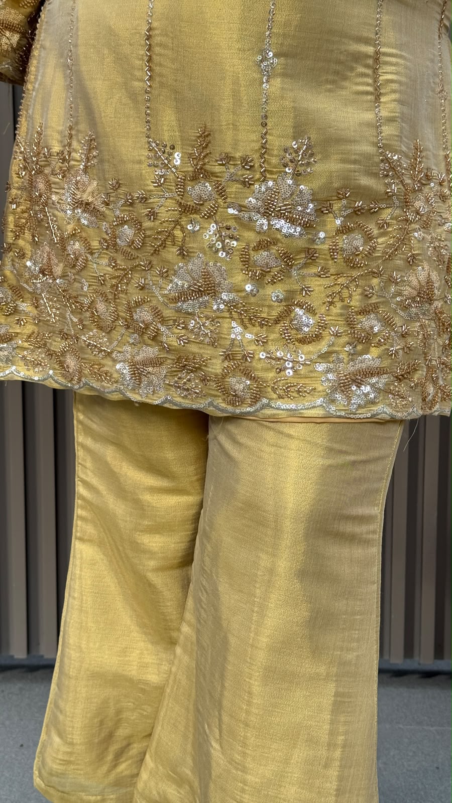 Rubina 3-Piece Shimmer Suit Set- Yellow