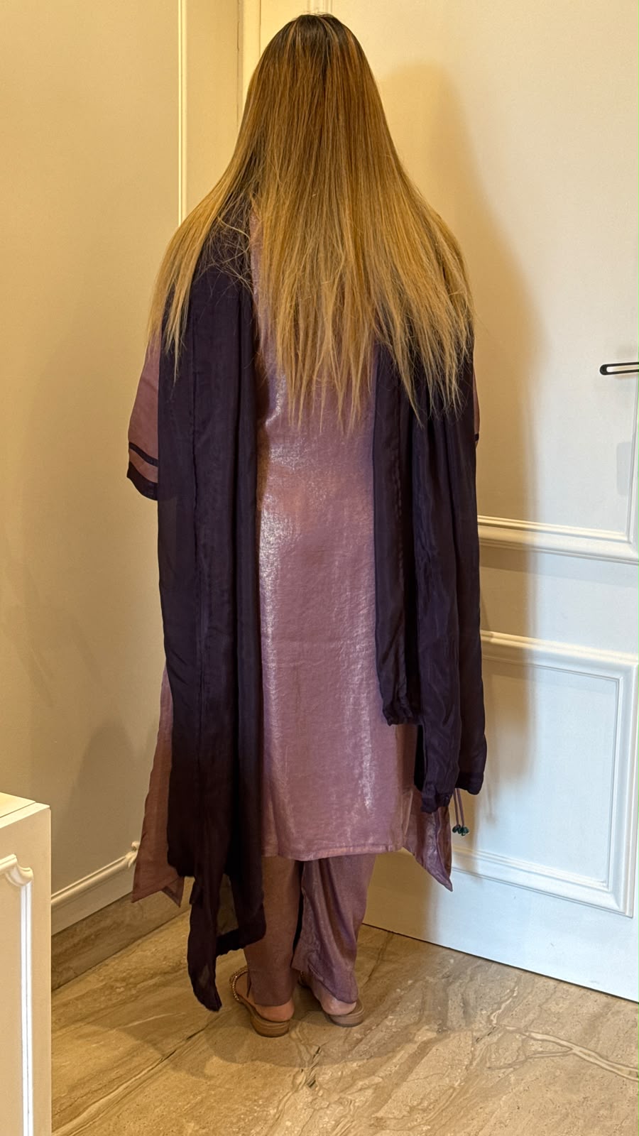 Niyra Shimmer Suit Set- purple