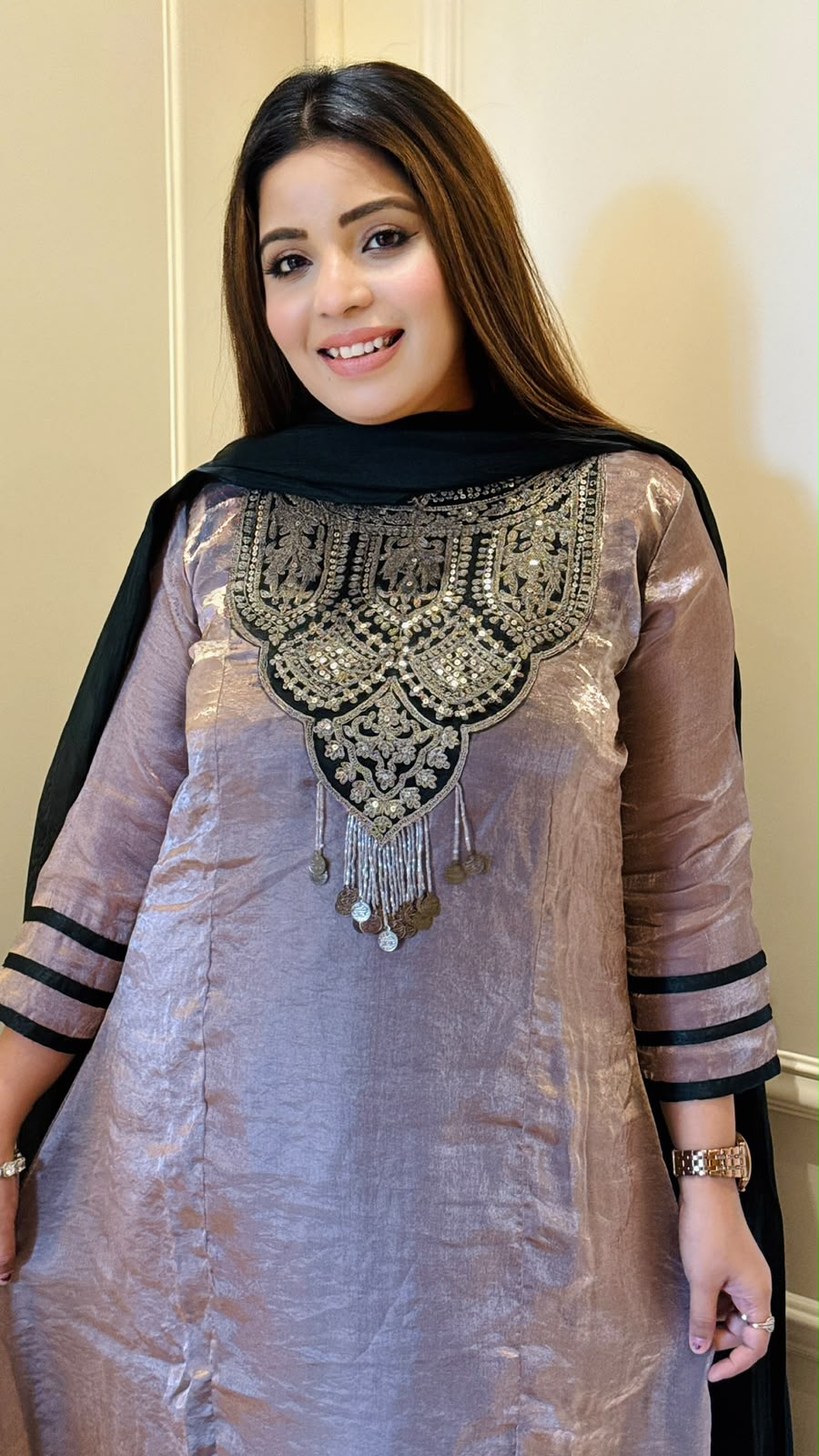 Rishya Shimmer Suit Set Lavender