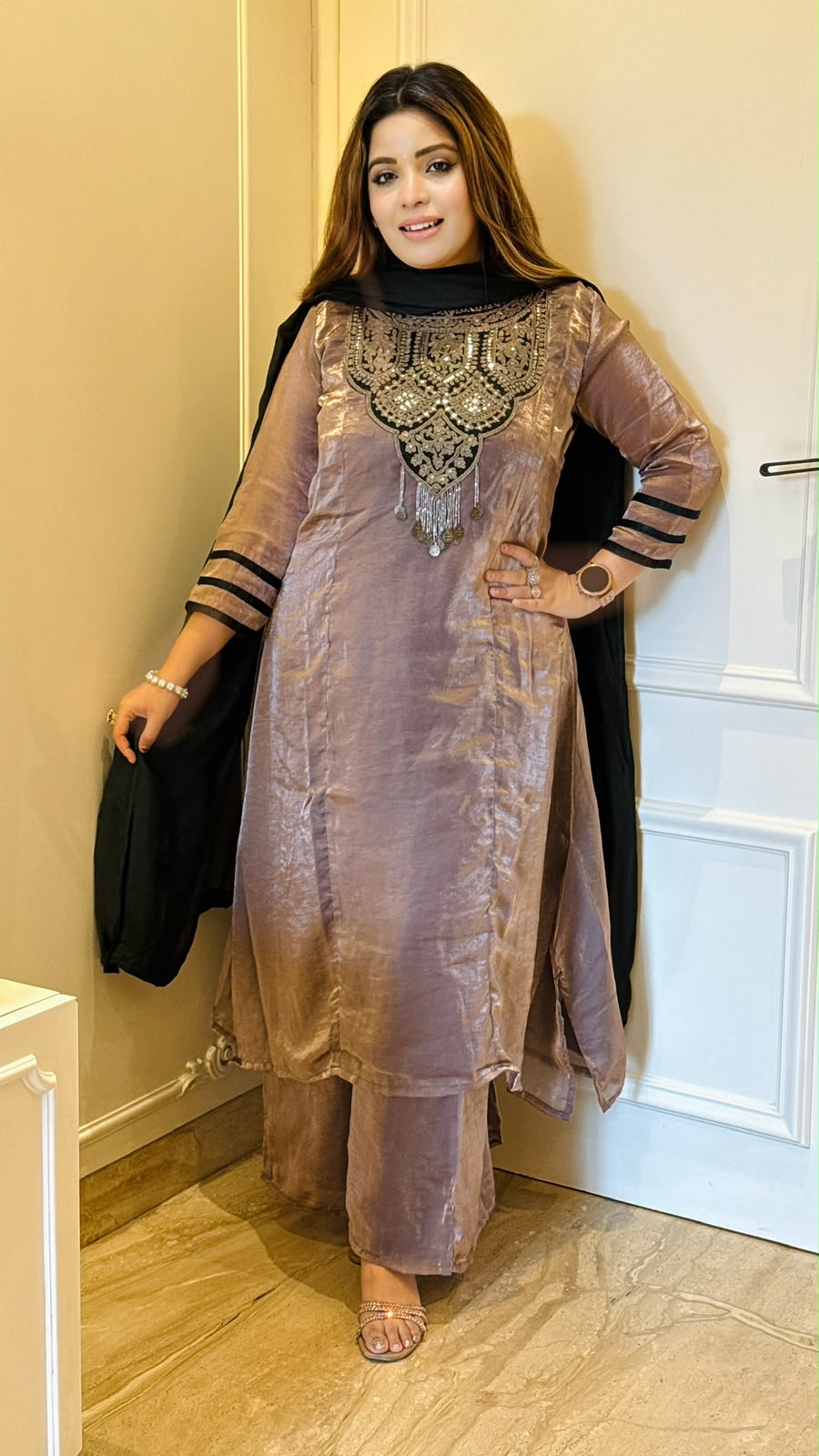 Rishya Shimmer Suit Set Lavender