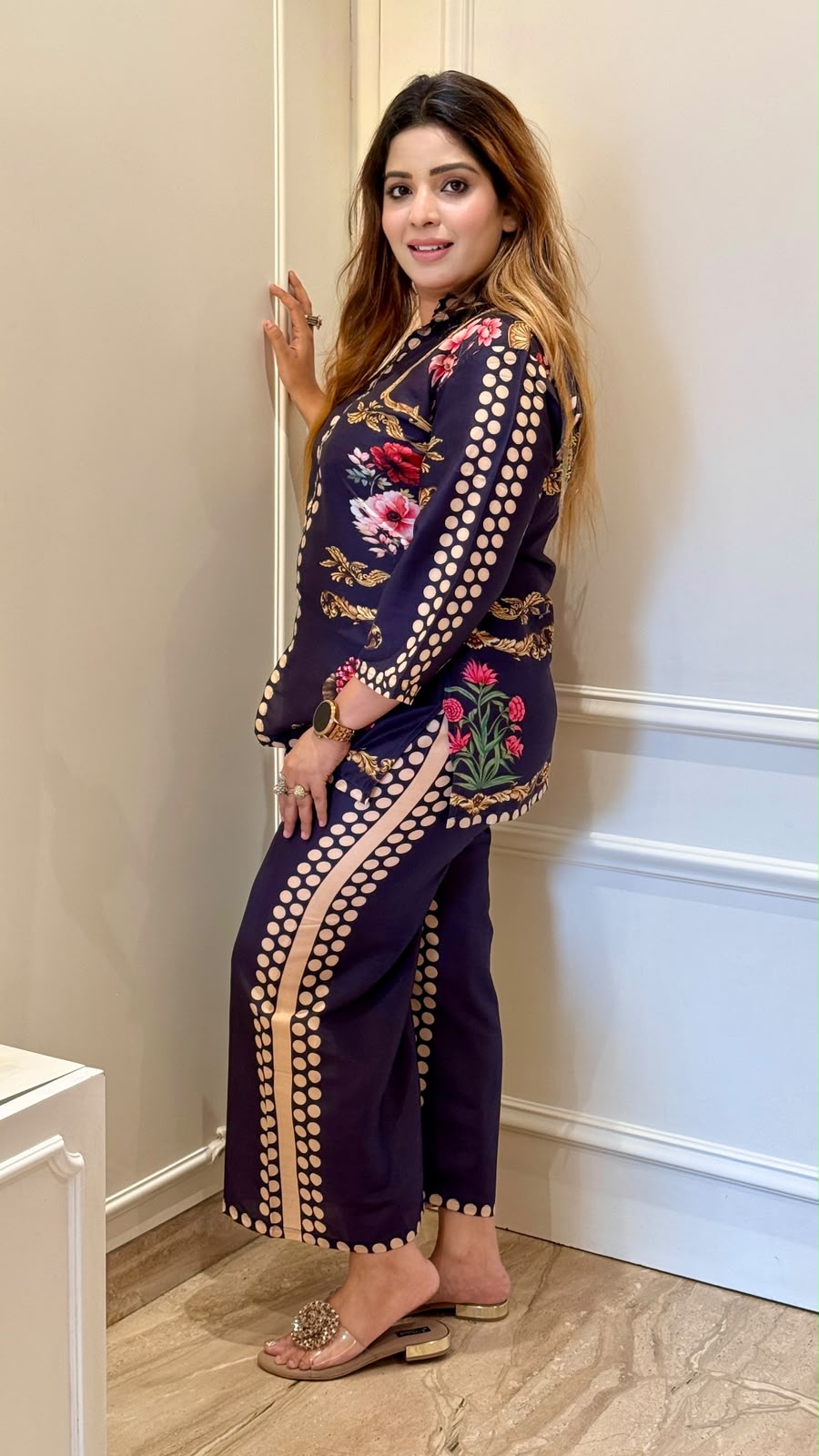 Amayra Digital Crepe Cordset- Purple