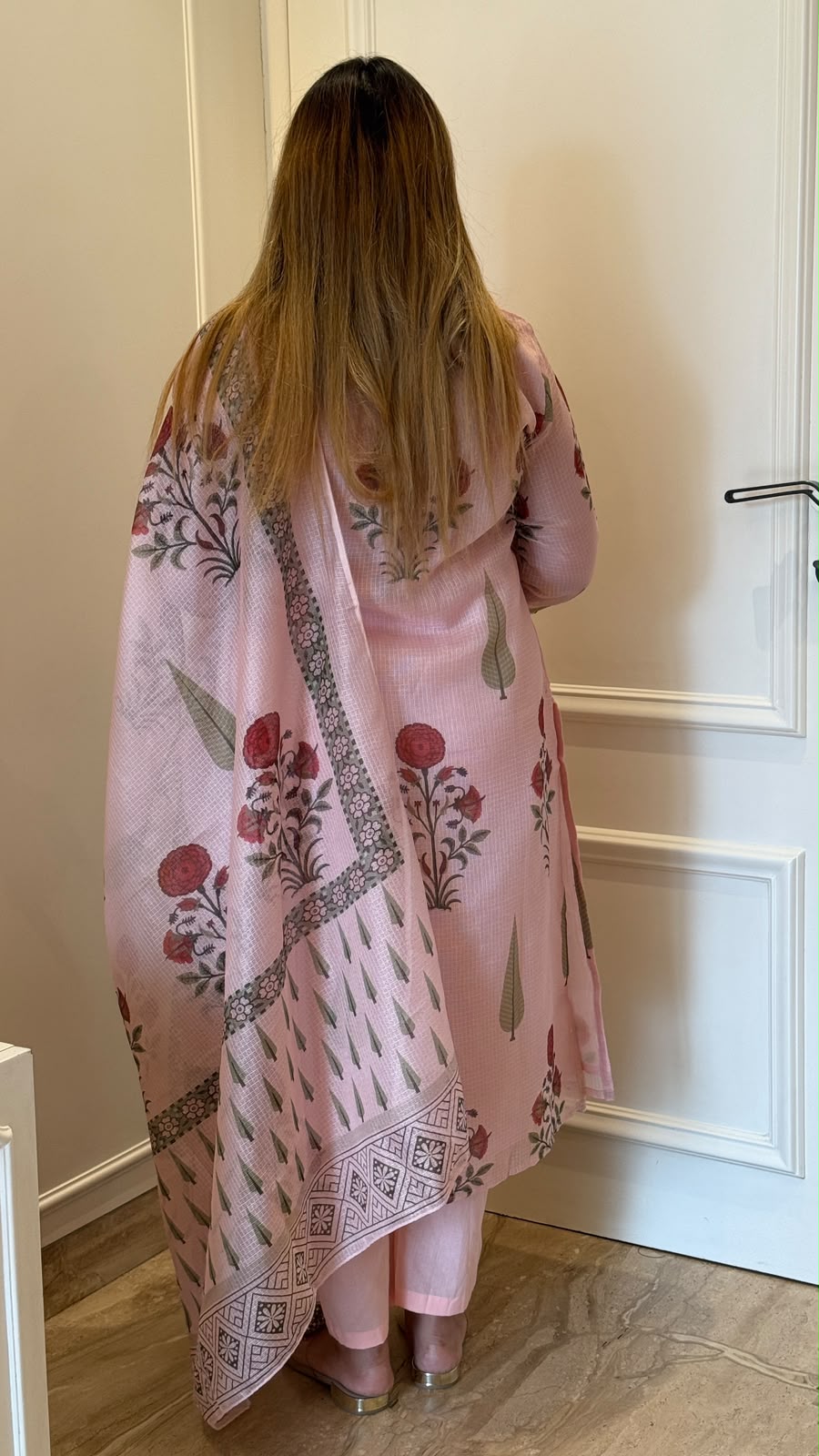 Anvee Cotton Suit Set- Pink