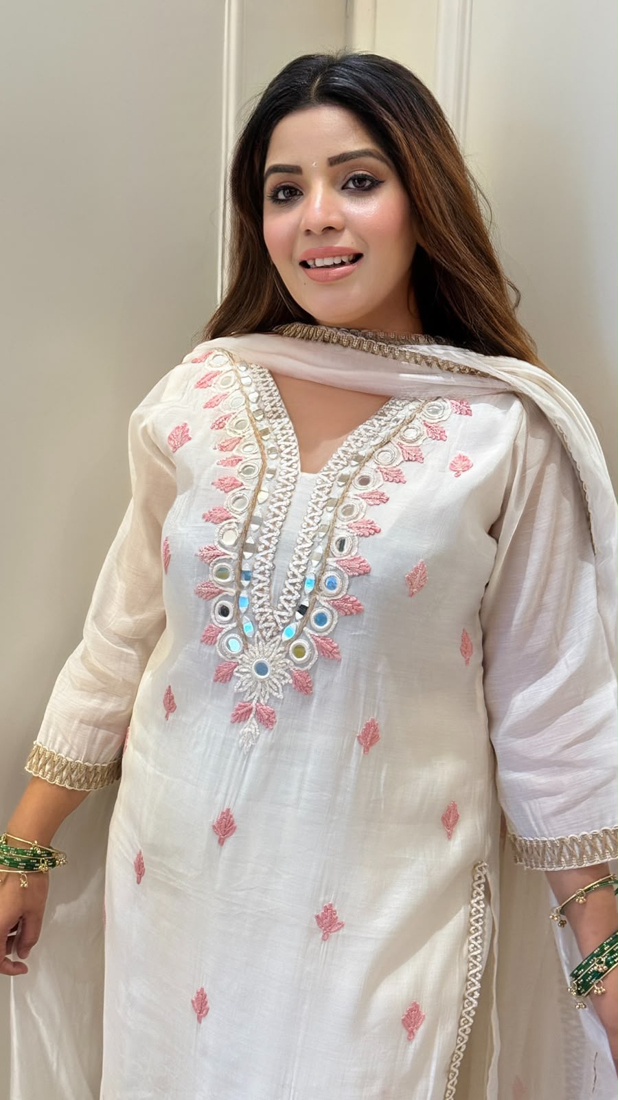 Misha Cotton Suit Set- White