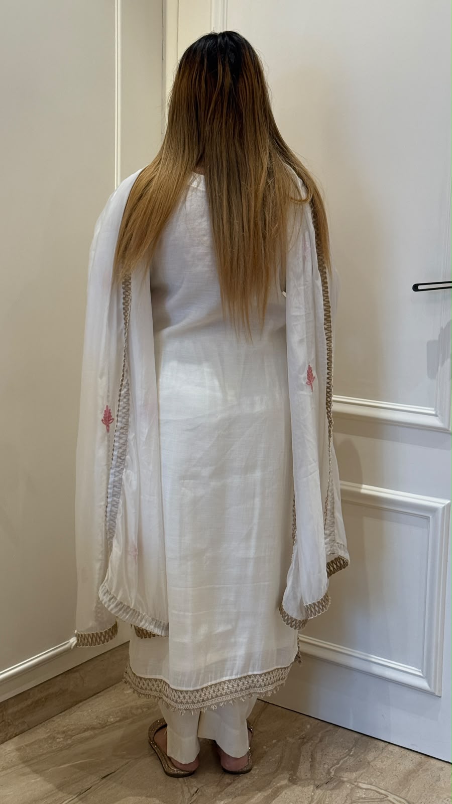 Misha Cotton Suit Set- White