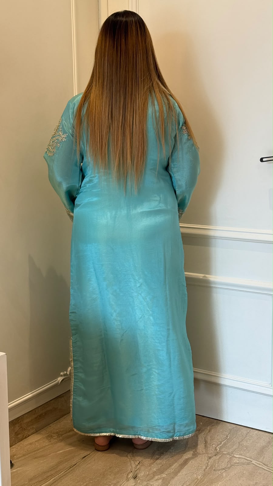 Kashika Shimmer Firaan Set- Blue
