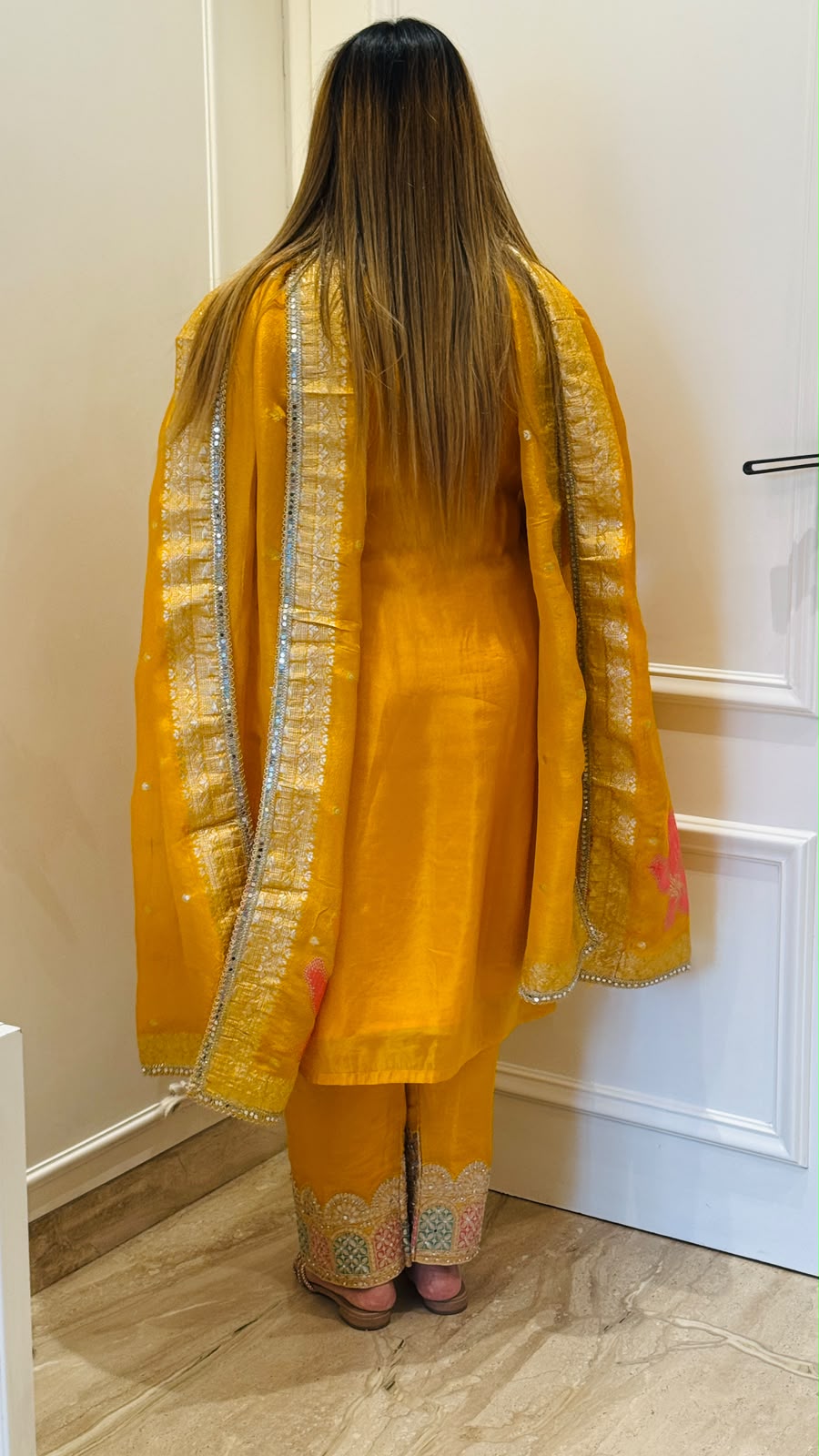 Samika Shimmer 3-Piece Suit Set- Yellow