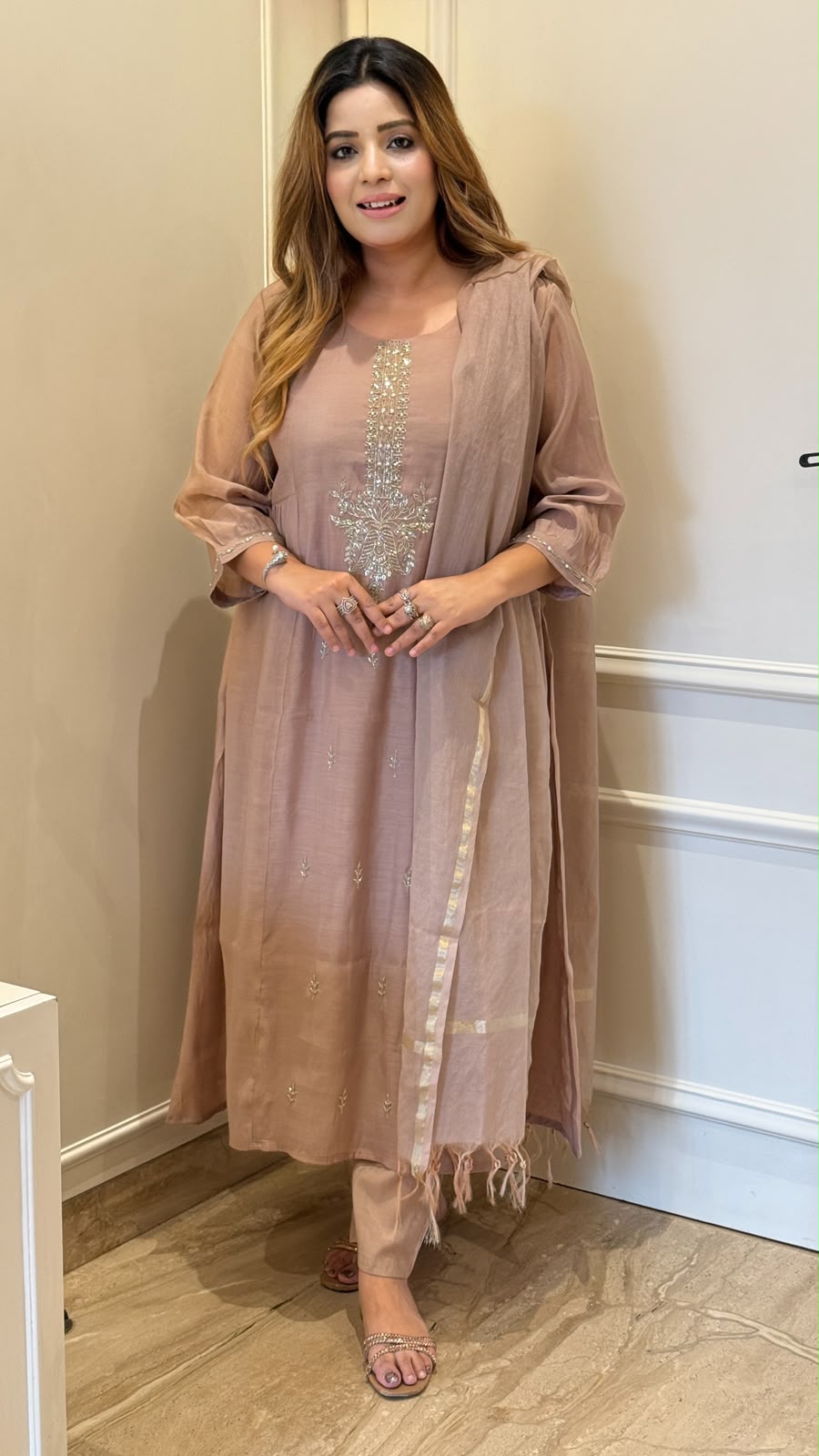 Pranavi Cotton Suit Set- Pink