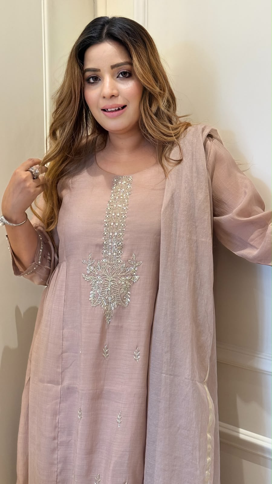 Pranavi Cotton Suit Set- Pink