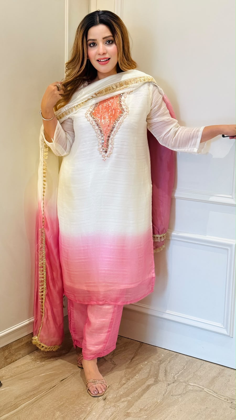 Tiaara Ombre Suit Set- Blue, Pink