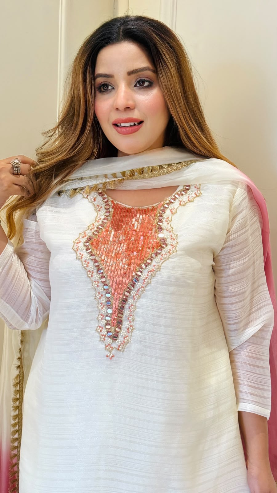 Tiaara Ombre Suit Set- Blue, Pink