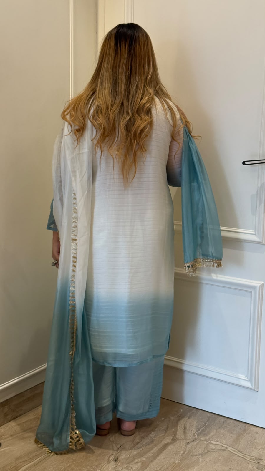 Tiaara Ombre Suit Set- Blue, Pink