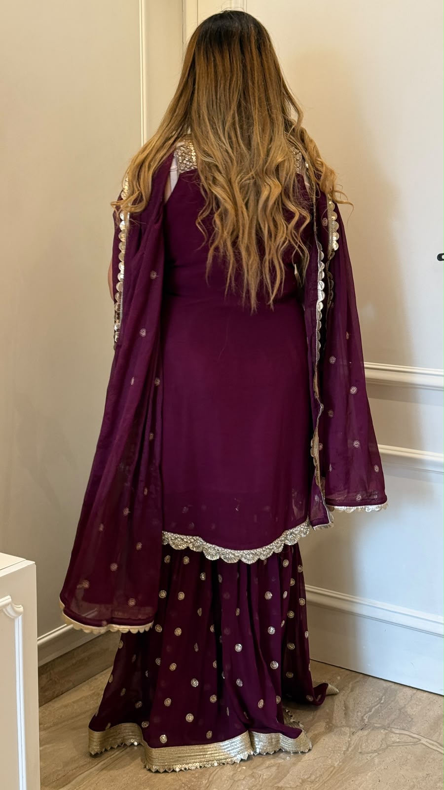 Yuvika Georgette Sharara Suit Set- Purple