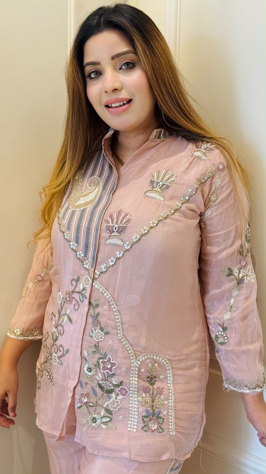 Arshvi Chinnon Cordset- White, Beige, Pink