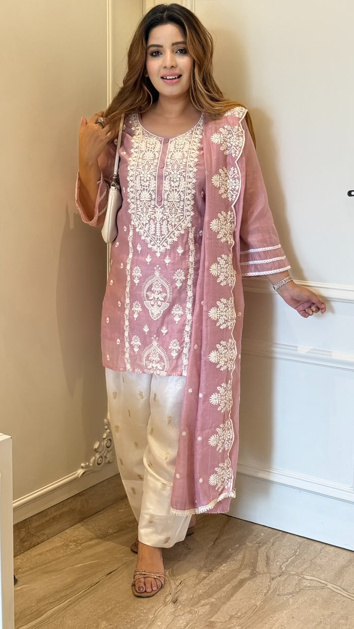 Shaira Farshi Salwar Suit Set- Blue, Yellow, Green, Lavender