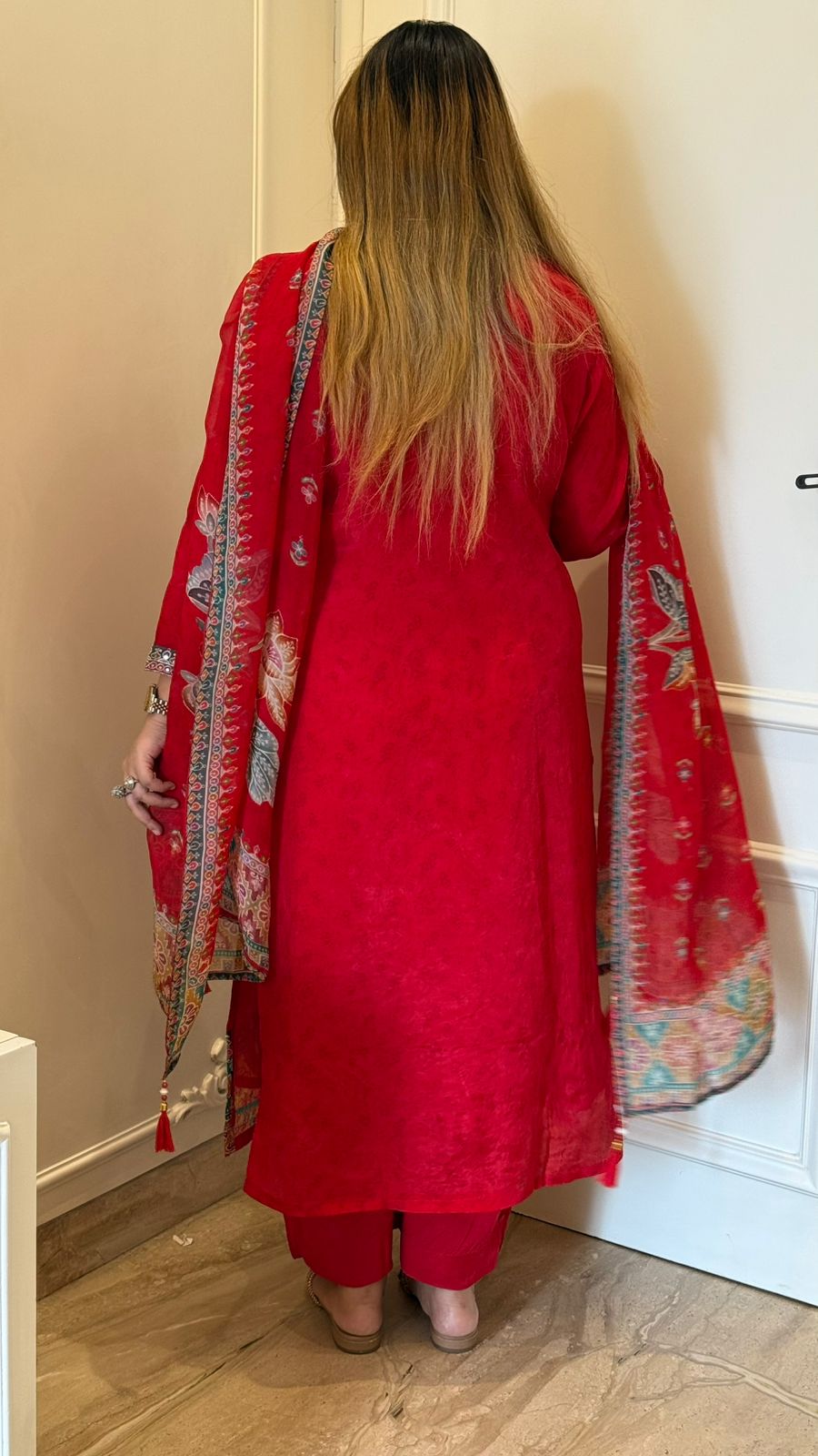 Niva Print Suit Set- Red, Pink