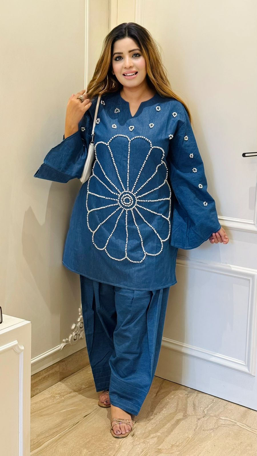 Ayana Denim Farshi Cordset- Blue