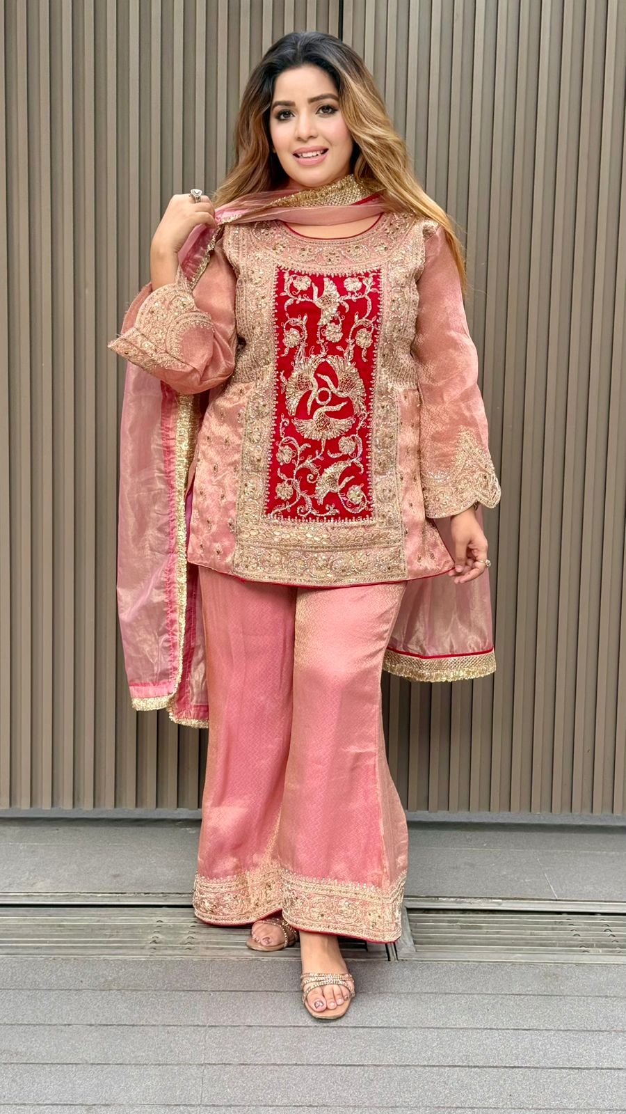 Ayati Bell Bottom Suit Set- Blue, Lavender, Pink