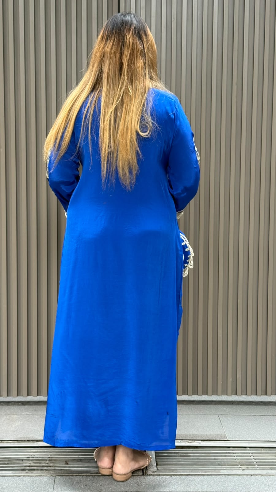 Manya Crepe Firaan Set- Blue