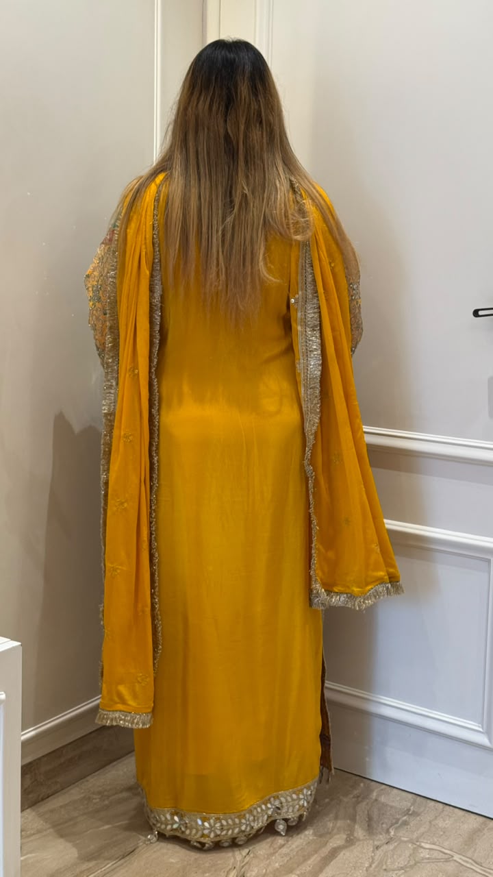 Nivya Crepe Firaan- Yellow, Orange