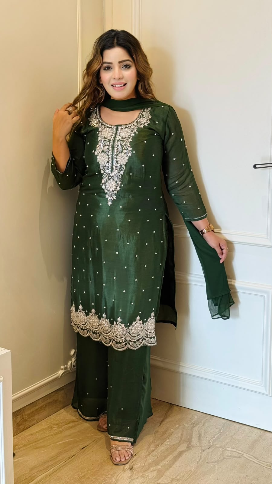 Tiya Chinnon Suit Set- Green