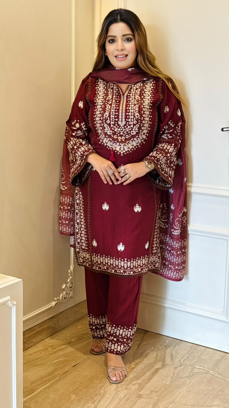 Jivya Rayon Plazo Suit Set- Black, Purple