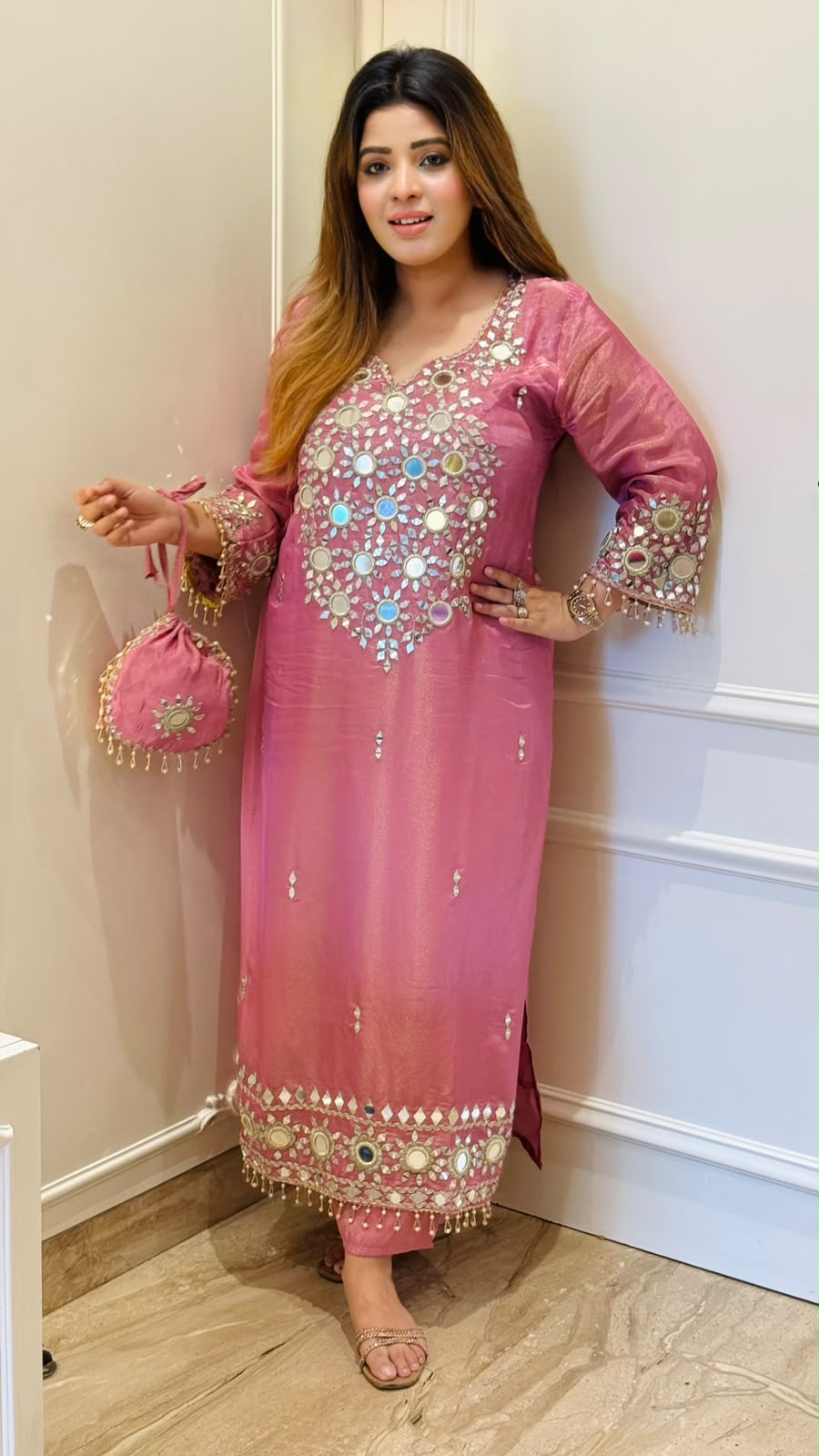 Avanti Shimmer Firaan Set- Pink