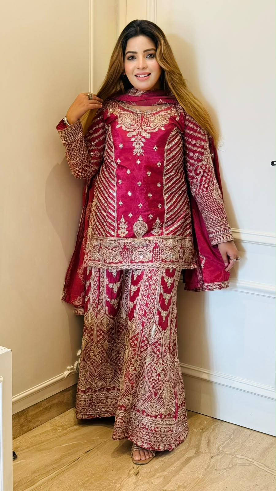 Baani Plazo Suit Set- Pink, Green, Purple