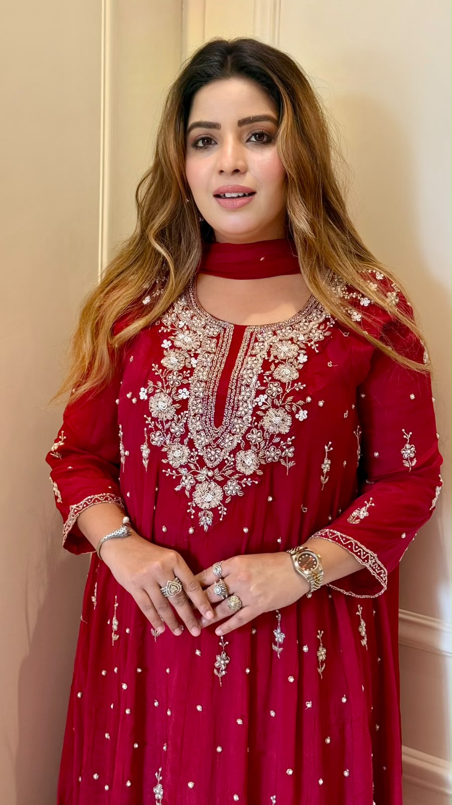 Mahima Chinnon Anarkali Suit Set