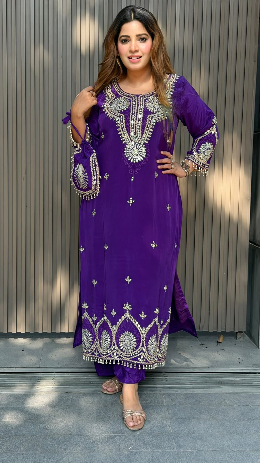 Nandita Crepe Firaan- Purple