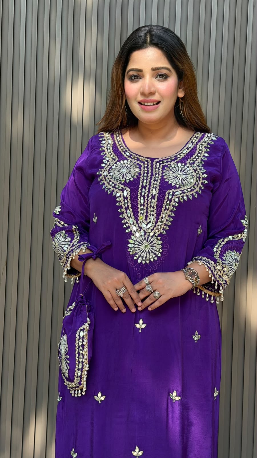 Nandita Crepe Firaan- Purple