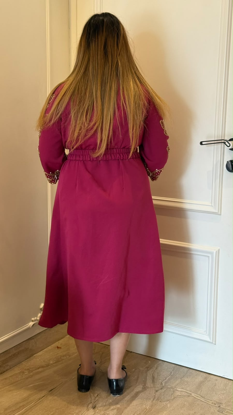 Ishwari Crepe Dress- Navy, Black, Magenta