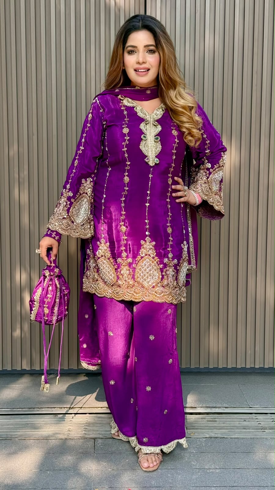 Anvitha Crepe Suit Set- Yellow, Red, Purple, Navy