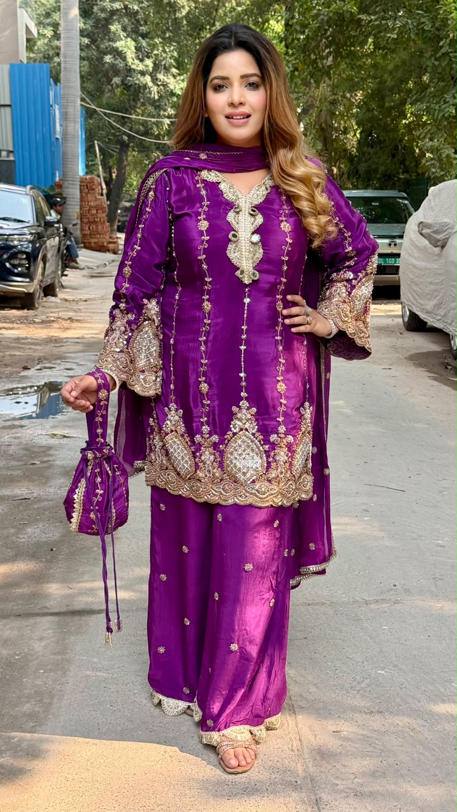 Anvitha Crepe Suit Set- Yellow, Red, Purple, Navy